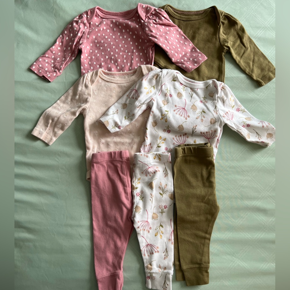 Cloud Island Matching Onesies and Pants 0-3 Month
